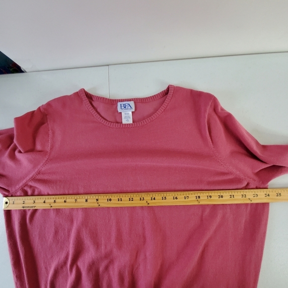 BFA Classics Pink Cotton Blend Sweater Size 2X Ribbed Trim Soft Pullover Knit - Picture 5 of 9